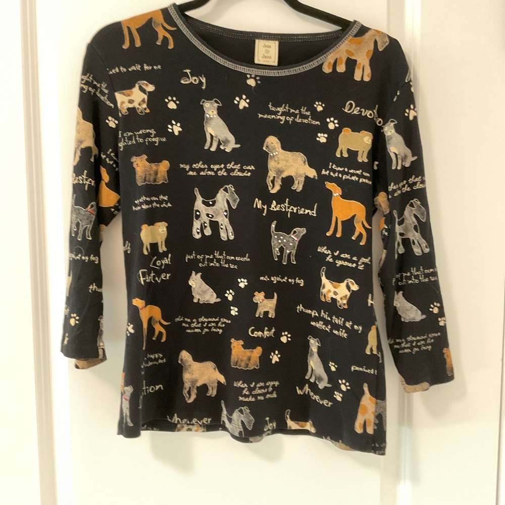 Vintage Dog Print Long Sleeve